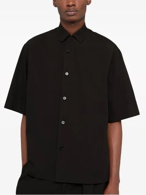 Jil Sander Black Short-Sleeve Button-Down Shirt